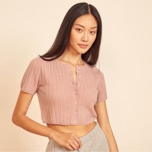 Reformation cropped cashmere cardigan